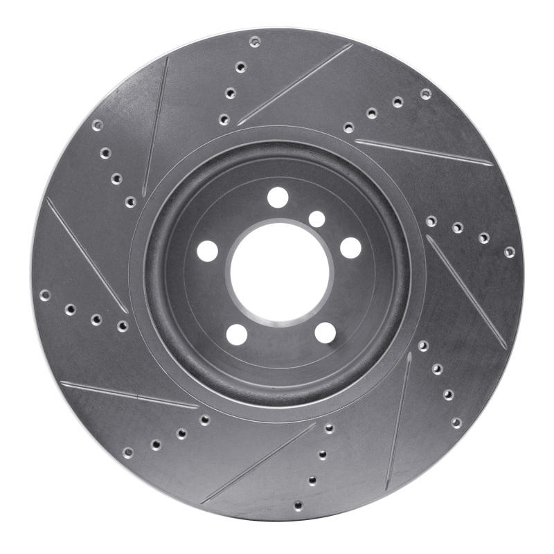 BMW 335I xDrive Brake Rotor (1) - Front Right - R1 Concepts - Drilled & Slotted - Silver - `13-`20